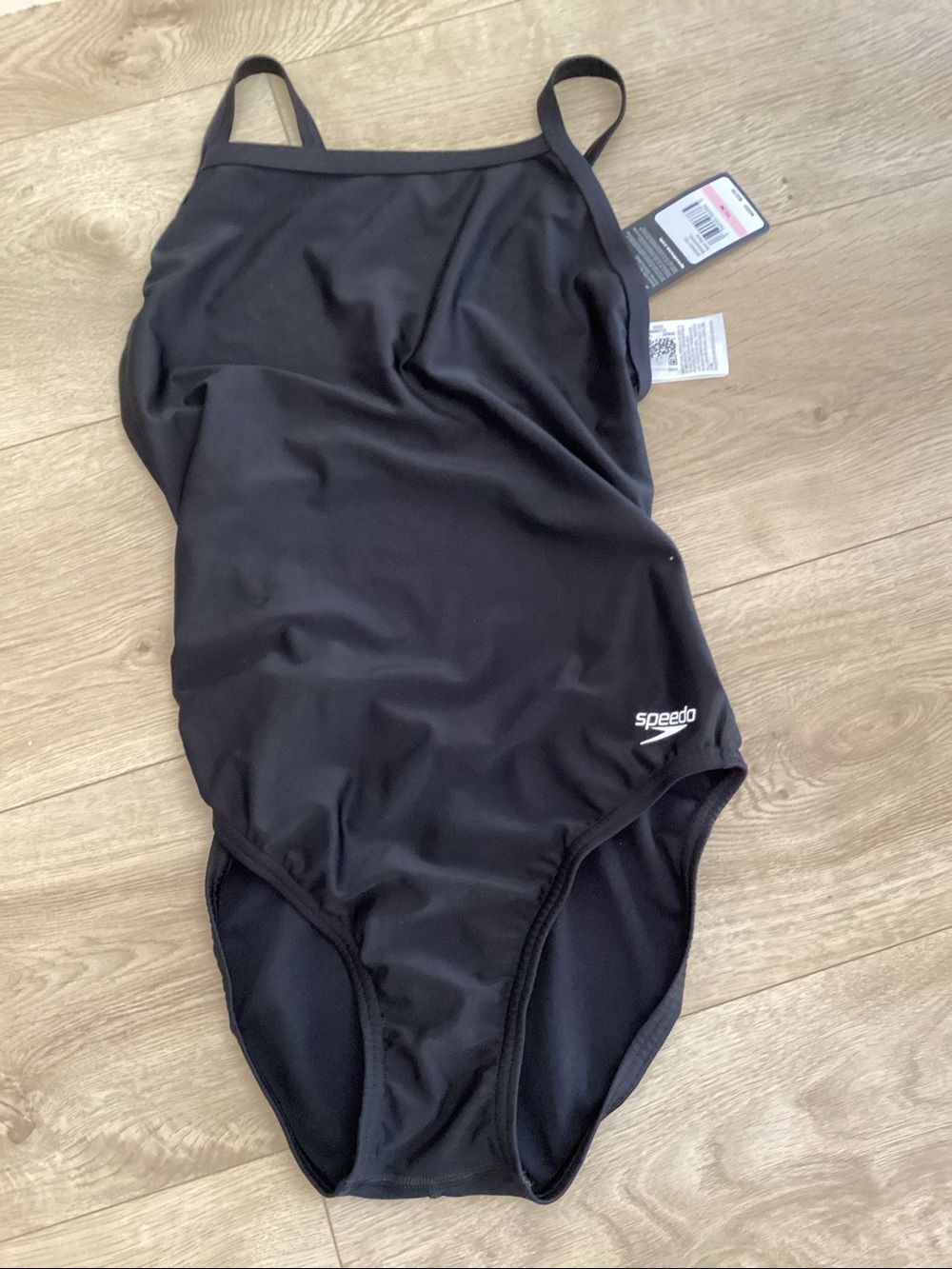 Speedo Women's Solid One Piece, Black, Size 36/10, NWT